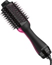 Stylish Hair Dryer Brush Black Pink ABS Plastic