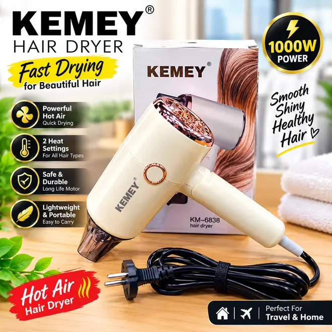 KEMEY KM-6838 Hair Dryer 1000W