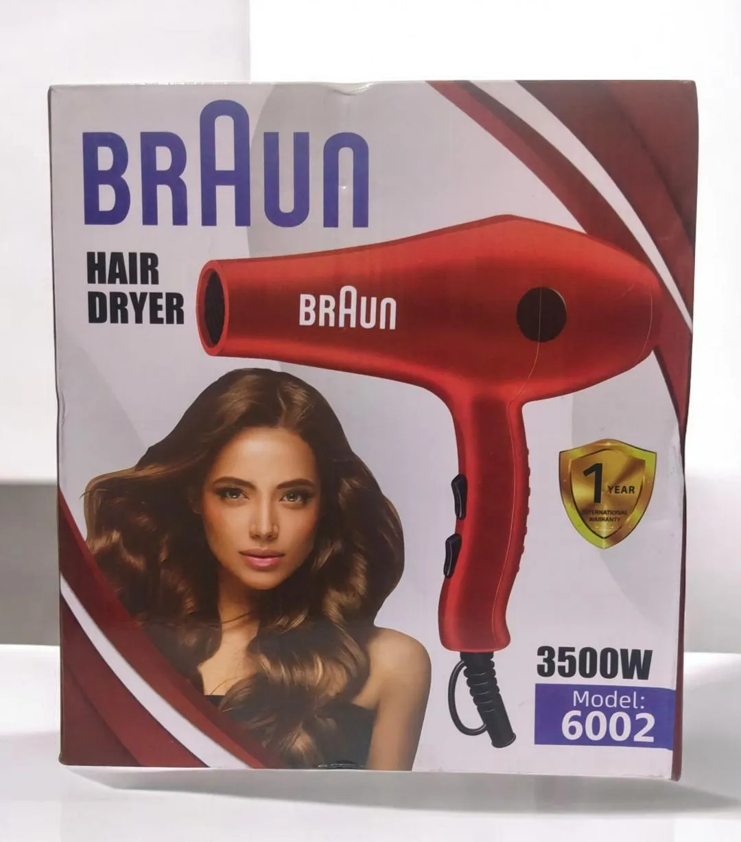[MZ2129200071IMCS] Braun B-6002 Hair Dryer 3500W Red
