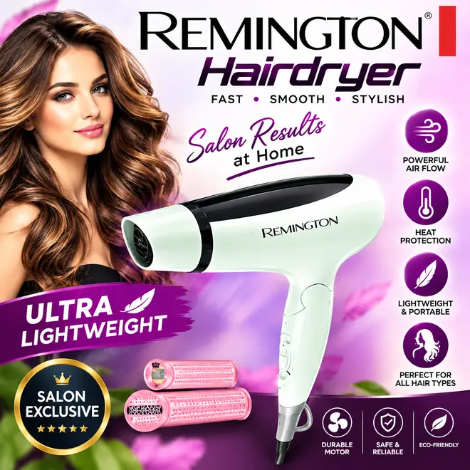 [MZ2361200218ADES] Remington Hairdryer  Professional Salon Style Hair Dryer