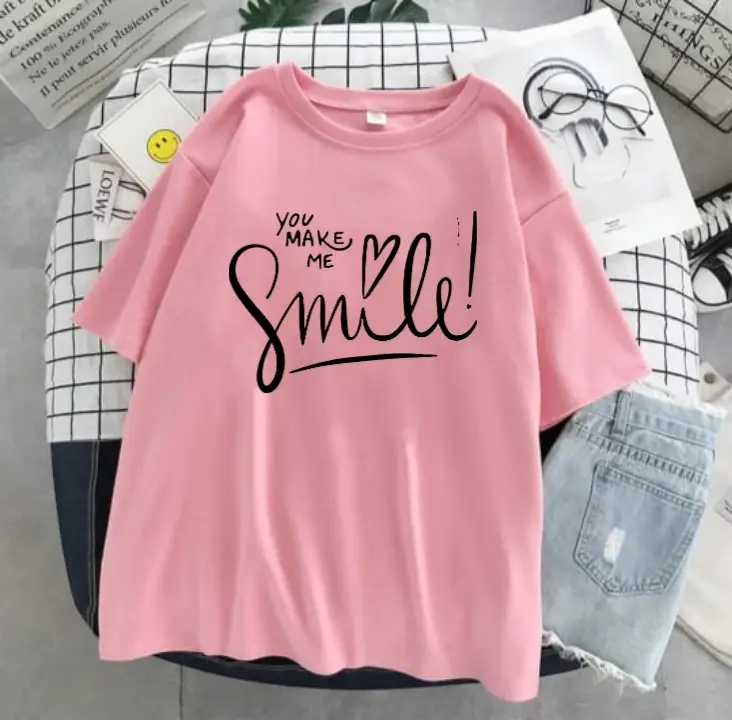 [MKZ-745206-745206001] 1 Pc Women's Stitched Cotton Net Printed T-Shirt
